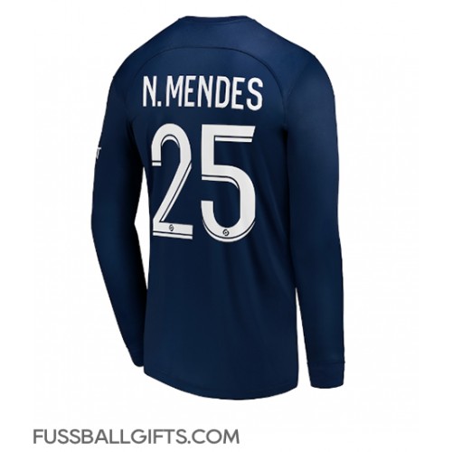 Paris Saint-Germain Nuno Mendes #25 Fußballbekleidung Heimtrikot 2022-23 Langarm